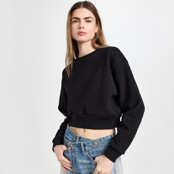 John Elliott Fleeced Boca Crew in Black - sz 1 (small) - Picture 1 of 10